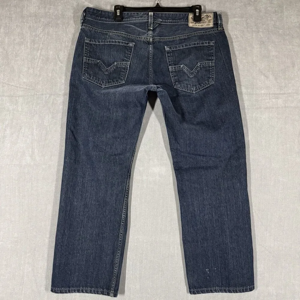 DIESEL Larkee Mens Jeans Dark Wash Denim Regular Straight Size W36 L27 *ALTERED*